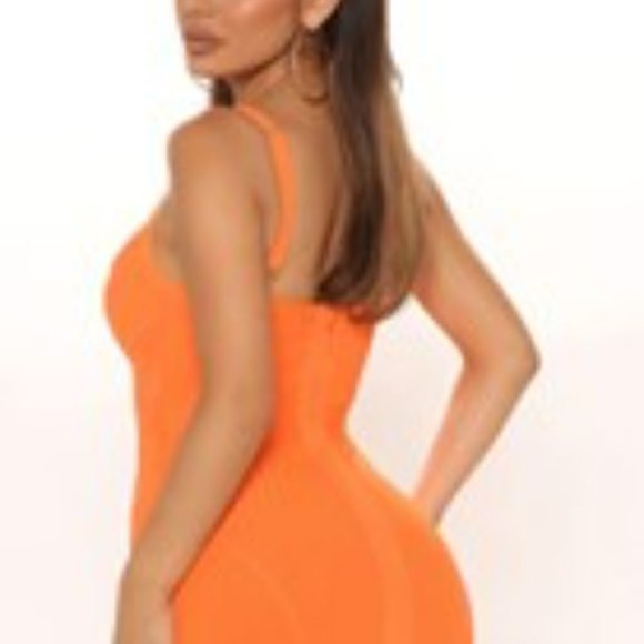 Bandage Midi Dress - Orange XL - Picture 4 of 5